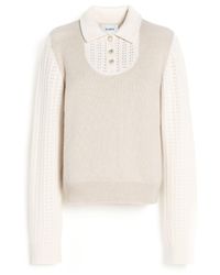 Barrie - Cashmere Lace Jumper With Polo Shirt Collar - Lyst