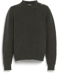 Barrie - Jumper In Chunky Cashmere With Gold Buttons - Lyst