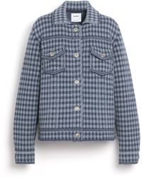 Barrie - Denim Jacket In Cashmere And Cotton With Gingham Pattern - Lyst