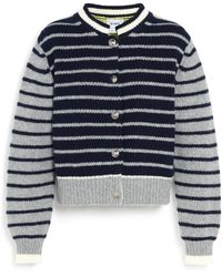 Barrie - Chunky Wool And Cashmere Cardigan With Contrasting Stripes - Lyst