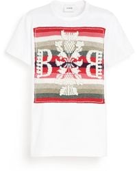 Barrie - Striped T-shirt With Logo Cashmere Patch - Lyst