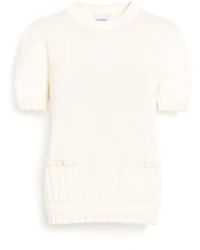 Barrie - Lightweight Cashmere And Cotton Top With Ribbed Detailing - Lyst