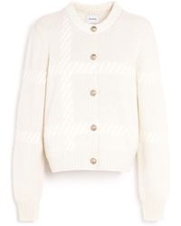 Barrie - Cashmere Cardigan With A Tartan Motif - Lyst