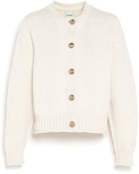Barrie - Cardigan In Chunky Cashmere With Gold Buttons - Lyst