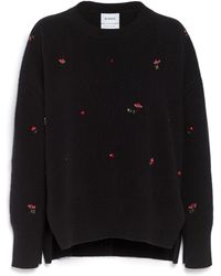 Barrie - Iconic Oversized Jumper In Cashmere With Floral Embroidery - Lyst