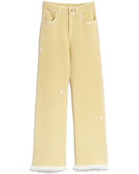 Barrie - Denim Fringed Cashmere And Cotton Trousers - Lyst