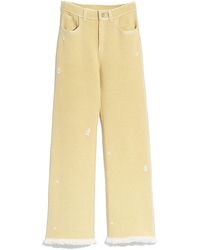 Barrie - Denim Fringed Cashmere And Cotton Trousers - Lyst