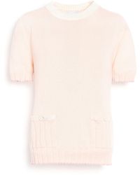 Barrie - Lightweight Cashmere And Cotton Top With Ribbed Detailing - Lyst