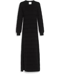 Barrie - Long Cashmere And Cotton Dress With Lace Stripes - Lyst