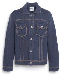 Barrie - Denim Fitted Cashmere And Cotton Jacket - Lyst