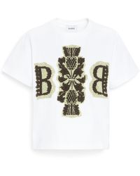 Barrie - Cropped T-shirt With Logo Cashmere Patch - Lyst