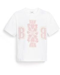 Barrie - Cropped T-shirt With Logo Cashmere Patch - Lyst