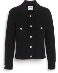 Barrie - Denim Fitted Cashmere And Cotton Jacket - Lyst