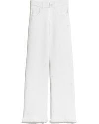 Barrie - Denim Fringed Cashmere And Cotton Trousers - Lyst