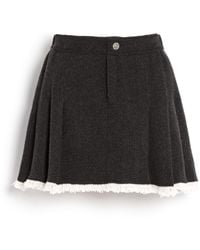 Barrie - Denim Skirt With Pleated Back In Cashmere And Cotton - Lyst