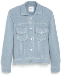 Barrie - Denim Fitted Cashmere And Cotton Jacket - Lyst