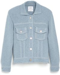 Barrie - Denim Fitted Cashmere And Cotton Jacket - Lyst