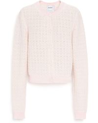 Barrie - Striped Cashmere Lace Cardigan - Lyst