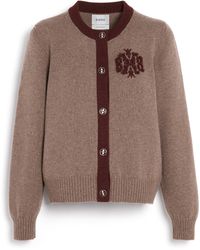 Barrie - Marled Cashmere Cardigan With B Logo - Lyst