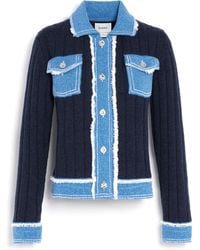 Barrie - Denim Jacket In Ribbed Knit - Lyst