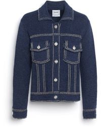 Barrie - Denim Fitted Cashmere And Cotton Jacket - Lyst