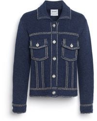 Barrie - Denim Fitted Cashmere And Cotton Jacket - Lyst