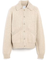 Barrie - Chunky Cashmere Cardigan With Polo Collar And Gold Buttons - Lyst