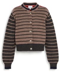 Barrie - Chunky Wool And Cashmere Cardigan With Contrasting Stripes - Lyst