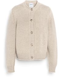 Barrie - Cardigan In Chunky Cashmere With Gold Buttons - Lyst