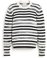 Barrie - Striped Cashmere And Cotton Round-neck Jumper - Lyst