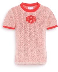 Barrie - Cashmere Lace Top With B Logo - Lyst