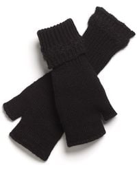 Barrie - Shearling-effect Cashmere Fingerless Gloves - Lyst