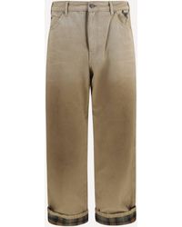 Golden Goose - Cotton Pants With Check Detail - Lyst