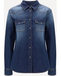 Jacob Cohen - Lightweight Denim Western Long Sleeve Shirt - Lyst