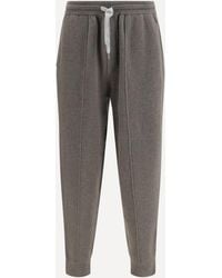 Brunello Cucinelli - Double-Knit Cashmere Pants With Crête And Zips - Lyst
