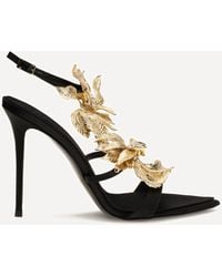 Giuseppe Zanotti - Incanto Silk Satin Sandals With Foliage Jewel Detail - Lyst