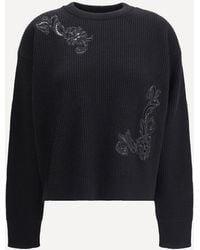 Versace - Barocco Leaf Embroidered Sweater - Lyst
