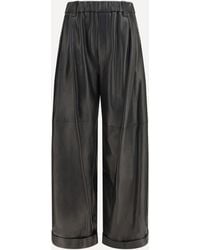 Brunello Cucinelli - Baggy Nappa Leather Pants - Lyst