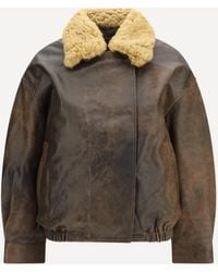 R13 - Leather Bomber Jacket - Lyst
