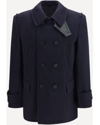 Burberry - Wool Cashmere Pea Coat - Lyst