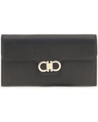 Ferragamo - Gancini Wallet With Shoulder Strap - Lyst