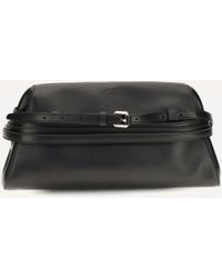 Moschino - Leather Clutch With Buckle Detail - Lyst