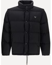 Prada - Piumino Re-Nylon Con Logo Triangolare - Lyst