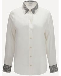 McQueen - Floral Lace Detail Shirt - Lyst