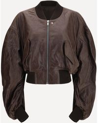 Rick Owens - Cropped Leather Bomber Jacket - Lyst