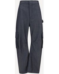 Balenciaga - Denim Print Cargo Pants - Lyst