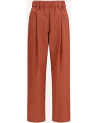 Brunello Cucinelli - Cotton Elasticated Pants - Lyst