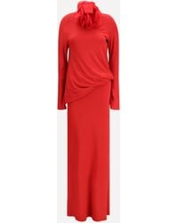 Magda Butrym - Long Open-Back Dress With High Neck - Lyst