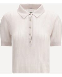 Allude - Polo-Neck Short-Sleeve Sweater - Lyst