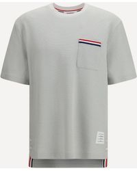 Thom Browne - Short-Sleeve Cotton-Linen T-Shirt - Lyst